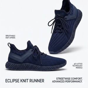 Pony Eclipse Runners Navy Knit Men's Sneakers Mens 11 Great condition